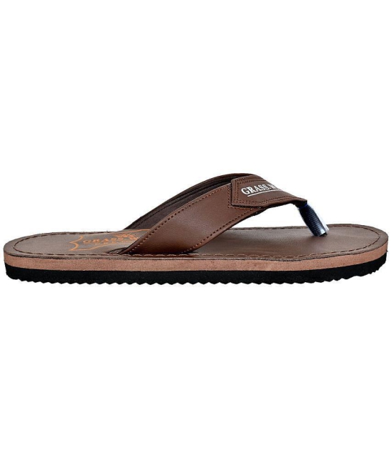 GRASS WALK - Brown Mens Thong Flip Flop - None