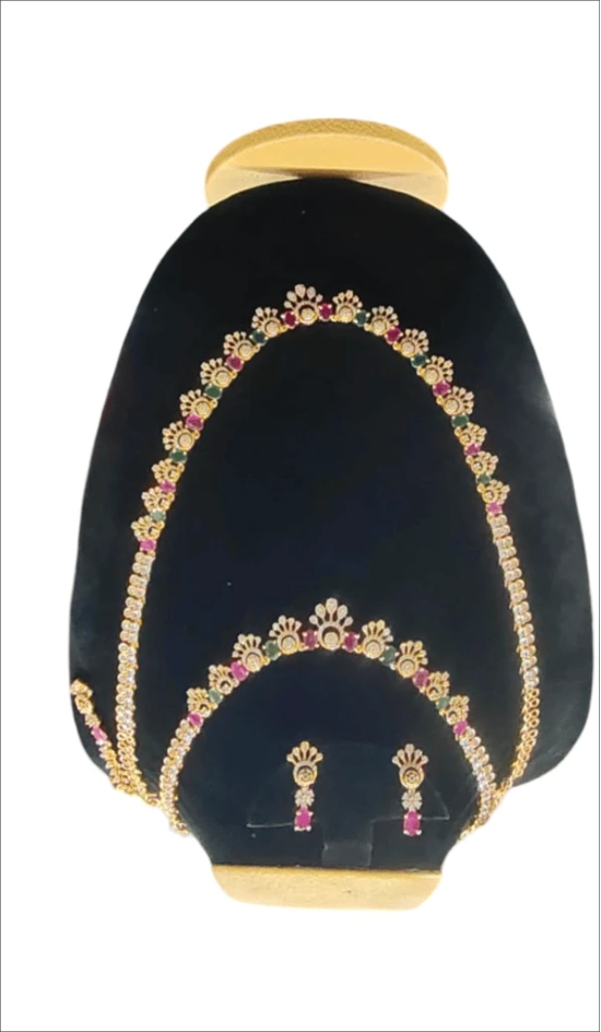 Bridal Necklace Set with Kundan Stones and Pearls