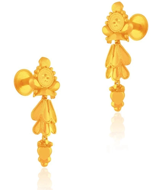 LUV FASHION Golden Jhumki Earrings ( Pack of 1 ) - Golden