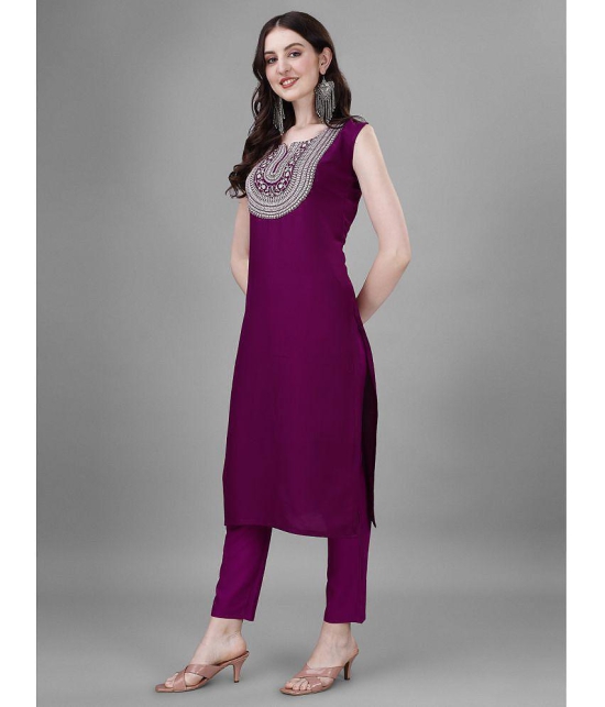 JASH CREATION - Magenta Straight Rayon Womens Stitched Salwar Suit ( Pack of 1 ) - None