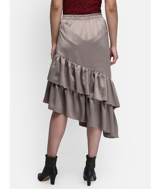 Smarty Pants Satin A-Line Skirt - Brown Single - 32