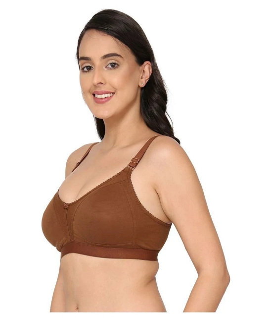 Elina Cotton T-Shirt Bra - Brown Single - None