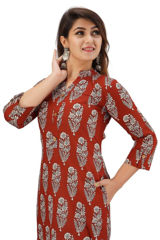 JAIPURETHNICWEAVES Women's Cotton Cambric Printed Straight Kurta