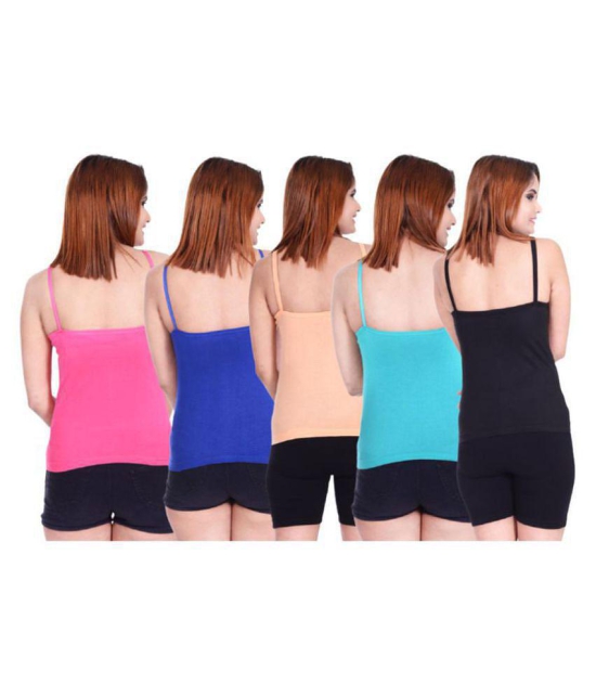 CIVIS Cotton Camisoles - Multi Color Pack of 5 - XXL