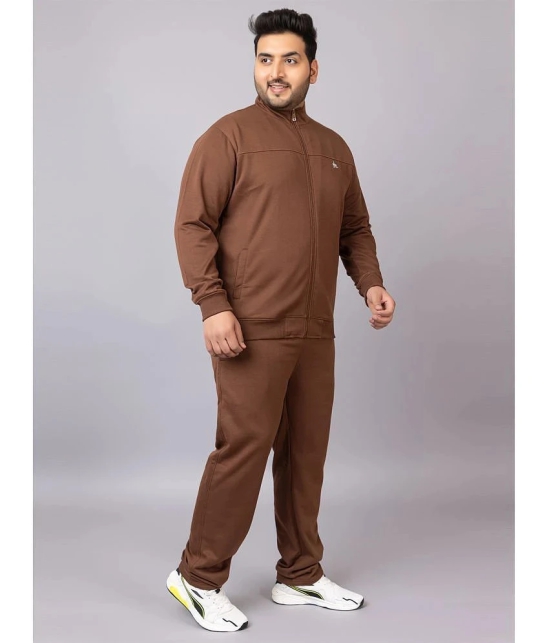 YHA Dirty Brown Fleece Regular Fit Mens Tracksuit ( Pack of 1 ) - None