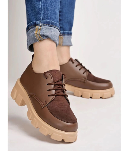 Shoetopia Brown Womens Sneakers - None