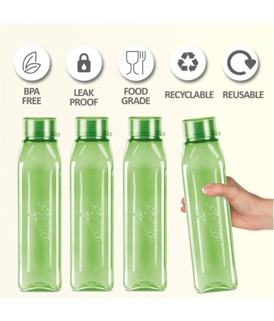 Milton Prime 1000 Pet Water Bottle, Set of 5, 1 Litre Each, Green - Green