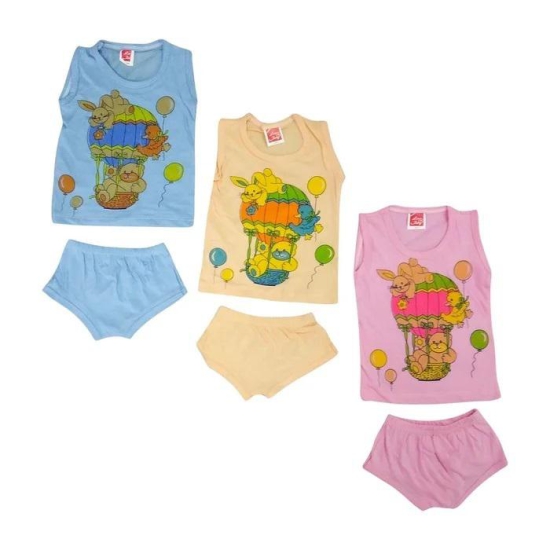 Trendy 3 Cotton Hosiery Shirt With 3 Pant Set - BC12