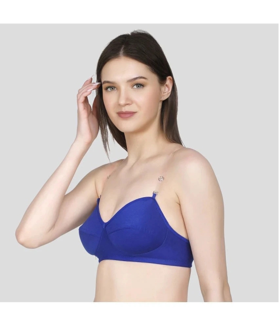 TCG Pack of 2 Cotton Blend Non Padded Womens Everyday Bra ( Blue ) - None