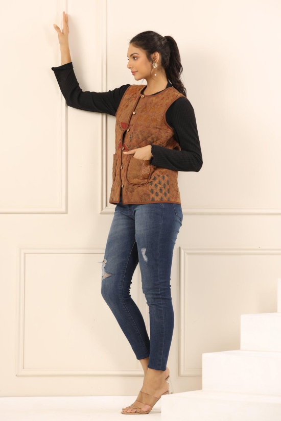 Printed women quilted  jacket-3XL