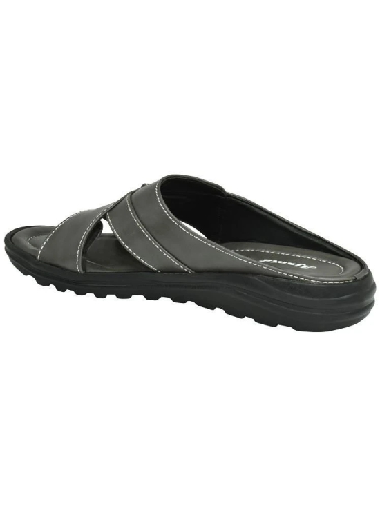 Ajanta Grey Mens Leather Slipper - None