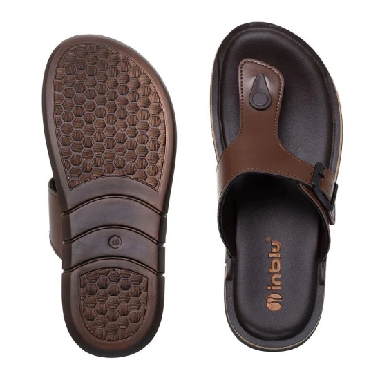 Inblu Brown Mens Thong Flip Flop - None