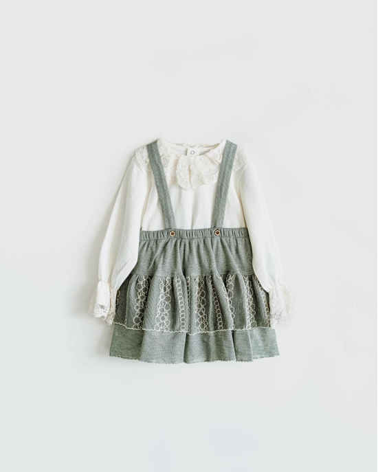 The Sweet Suspender Gown-9-12 months / Green / Girls