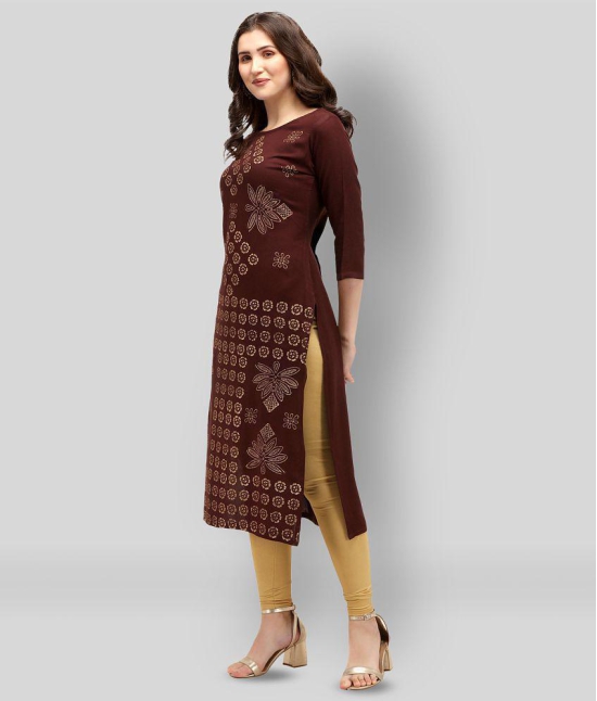 Estela - Brown Rayon Women's Straight Kurti - None