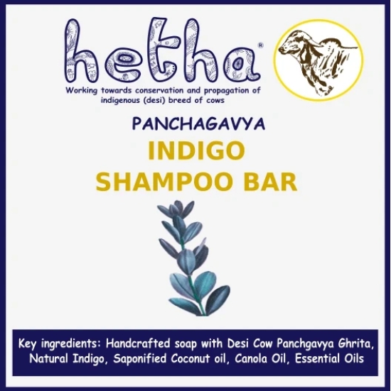 Indigo Shampoo Bar (Size - 200g) by HETHA ORGANICS LLP