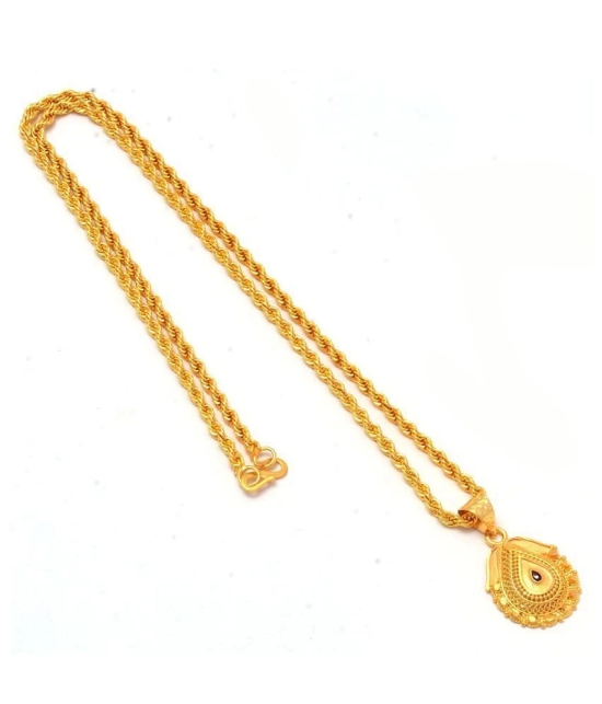 Jewar Mandi New Design Gold Plated Locket/Pendant with Rope/Rassi Chain Daily use for Men, Women & Girls, Boys - Golden