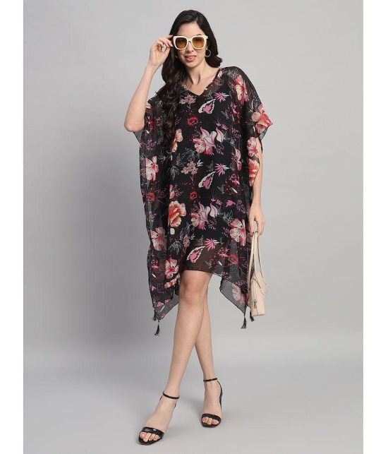 Curvydrobe Georgette Black Beach Dresses - Single - None