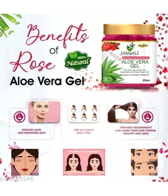 PURE Jangali ORGANICS 100% PURE Rose Aloe Vera Gel for Beautiful Skin & Hair 220G