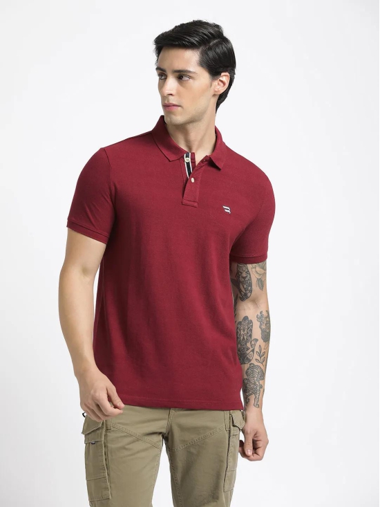 Maroon Polo Cotton T-Shirt-XXL / Maroon