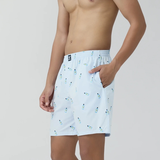 Surf Super Combed Cotton Boxer Shorts Gin Blue L