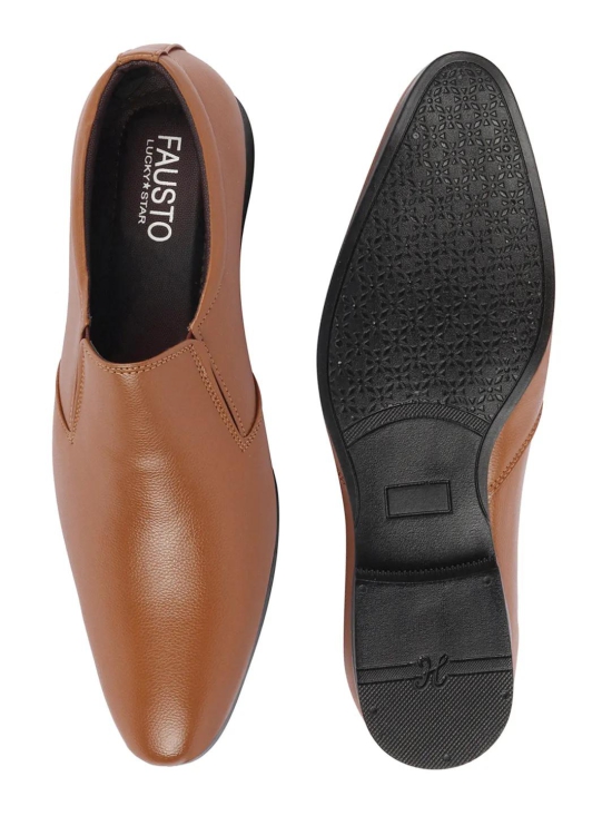 Men Tan Formal Office Slip On Shoes-8