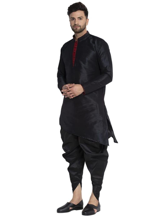 Banity Bey Men's Dupion Regular Fit Dhoti Kurta Set |Soft and Comfortable Kurta Set |Kurta Dhoti Set Special for Mens