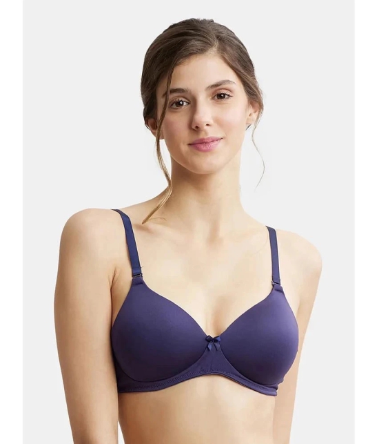 Jockey 1819 Wirefree Padded Microfiber Nylon Elastane Full Coverage T-Shirt Bra - Classic Navy - None