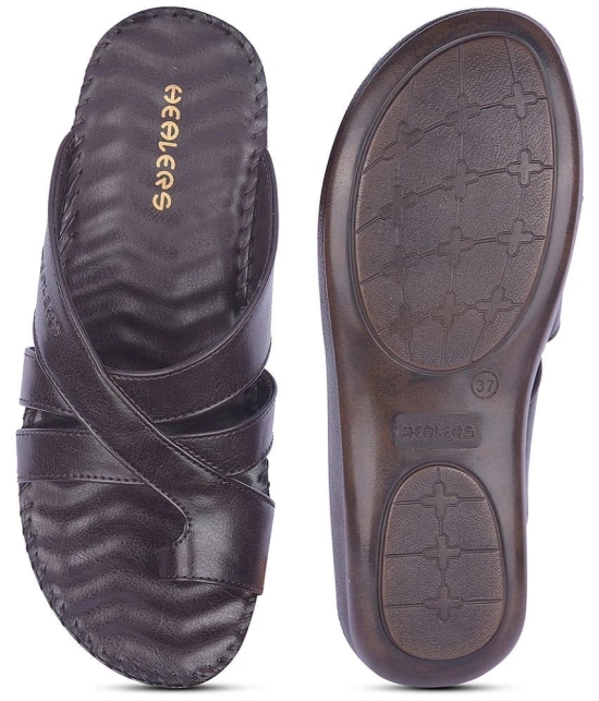 Liberty Brown Womens Leather Slipper - None