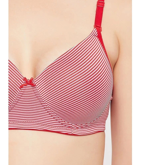 Clovia - Red Cotton Blend Lightly Padded Womens T-Shirt Bra ( Pack of 1 ) - None