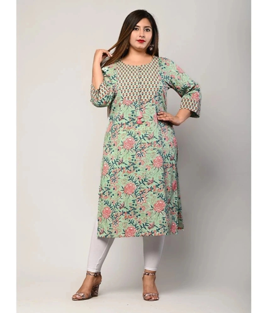 Swasti - Green Cotton Womens Straight Kurti ( Pack of 1 ) - None