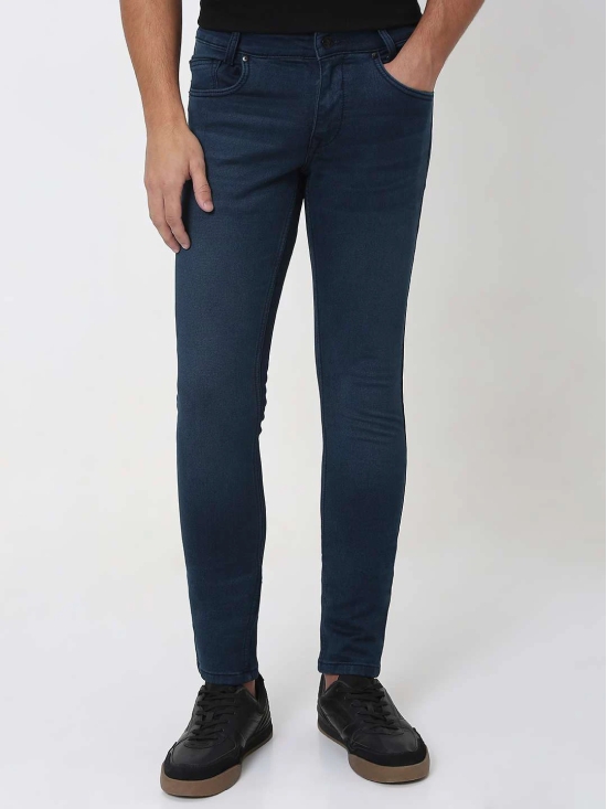 Deep Indigo Blue Skinny Fit Denim Deluxe Stretch Jeans