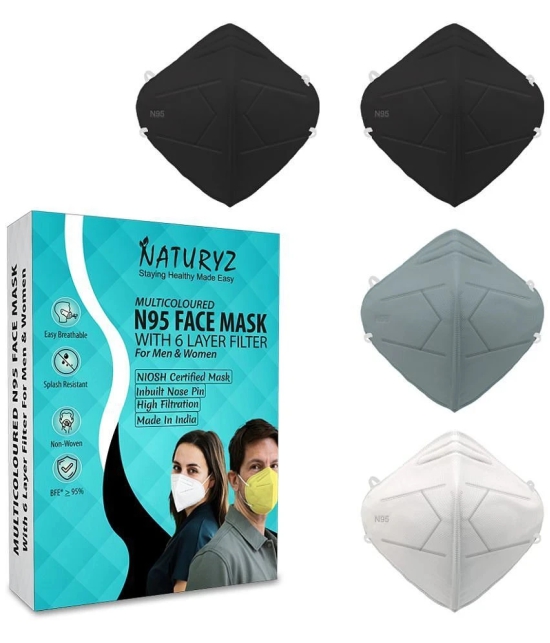 Naturyz N95 NIOSH Certified N95 Face Mask for Adults With 6 Layer Protection (Pack of 4)