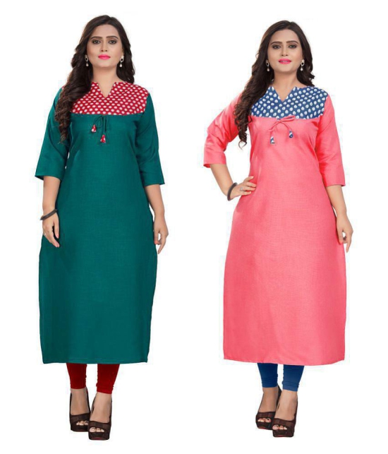 Rangrasiya Multicolor Cotton Straight Kurti - XXL