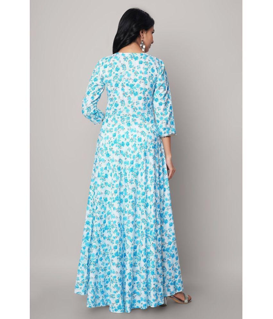 GOD BLESS - Light Blue Rayon Women's Gown ( Pack of 1 ) - None