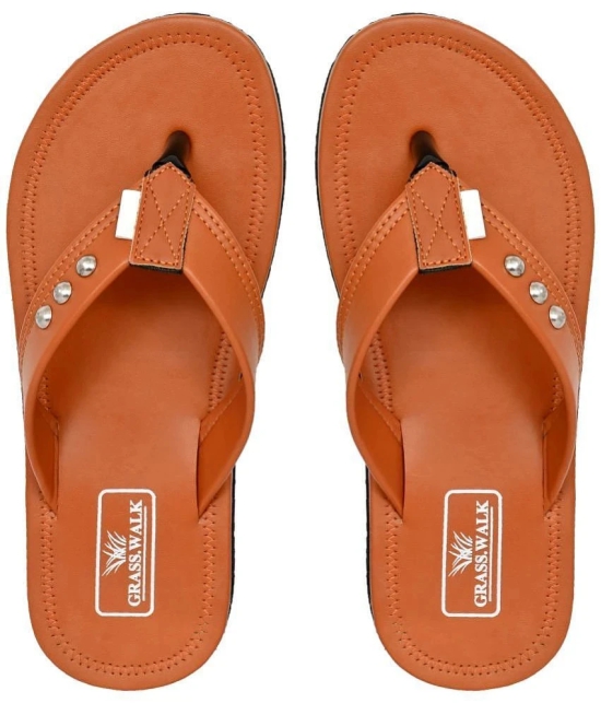 GRASS WALK Tan Mens Thong Flip Flop - None