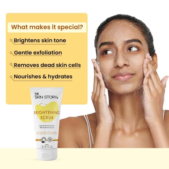 Skin Brightening Scrub, Gentle Exfoliator With Salicylic Acid, Removes Excess Oil & Dead Skin Cells (100 GM)