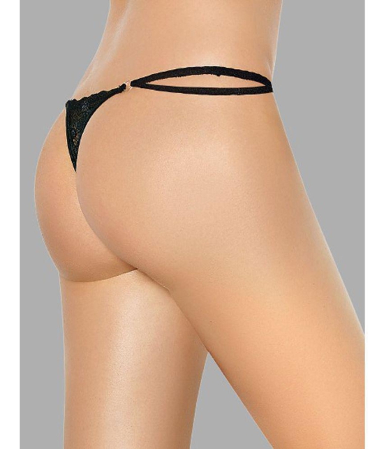 Affair - Black Lace Self Design Women''s G-Strings ( Pack of 1 ) - None