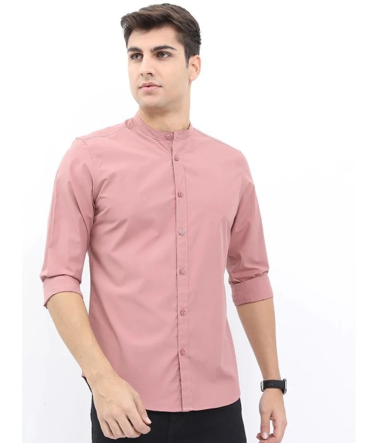 Ketch Polyester Slim Fit Solids Full Sleeves Mens Casual Shirt - Pink ( Pack of 1 ) - None