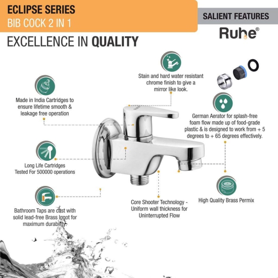 Eclipse Two Way Bib Tap Faucet- by Ruhe®