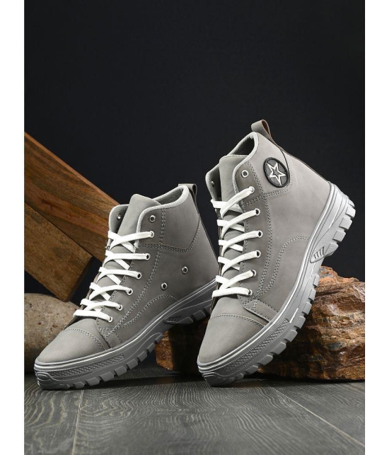 Bucik - Light Grey Mens Casual Boots - None