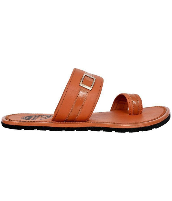 Squash Tan Mens Leather Slipper - None