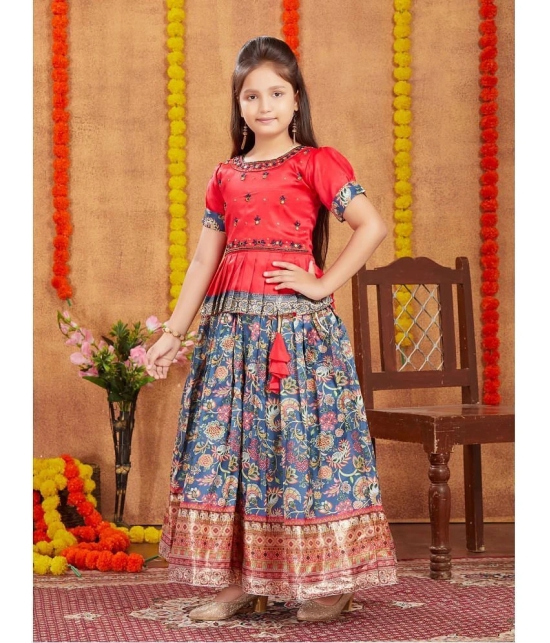 Aarika Red Silk Girls Lehenga Skirt ( Pack of 1 ) - None