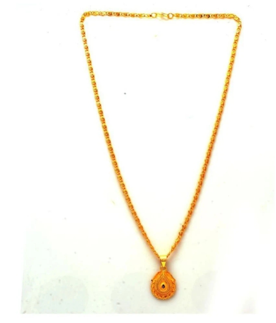 Jewar Mandi New Design Gold Plated Locket/Pendant with Link Chain Daily use for Men, Women & Girls, Boys - None