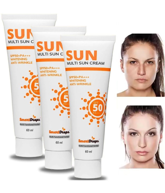 Smartdrops SPF 50 Sunscreen Cream For All Skin Type ( Pack of 3 )