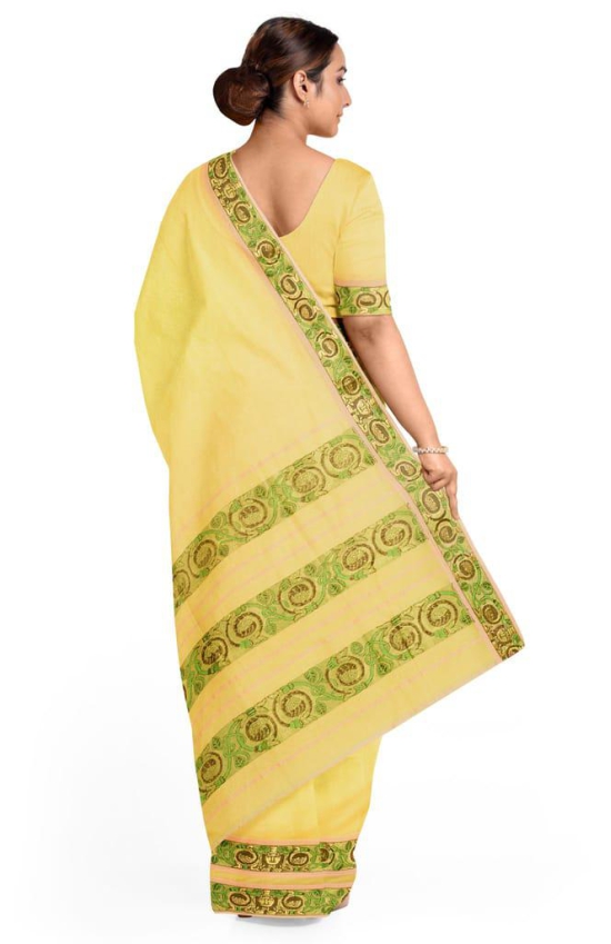 Handloom Cotton Silk Saree Yellow