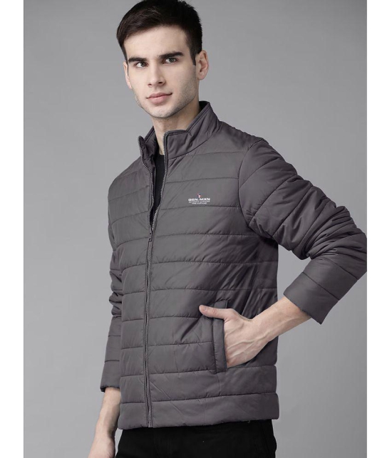 MXN Polyester Mens Quilted & Bomber Jacket - Grey ( Pack of 1 ) - None