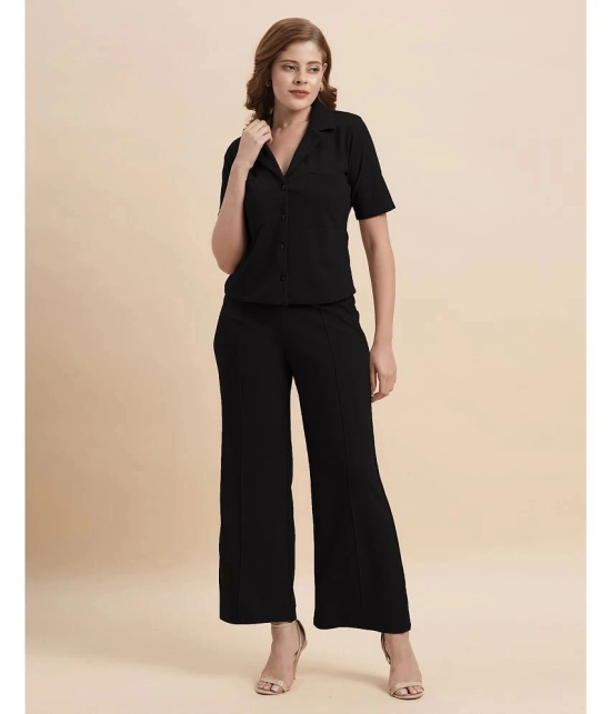 Selvia Black Solid Pant Top Set - None