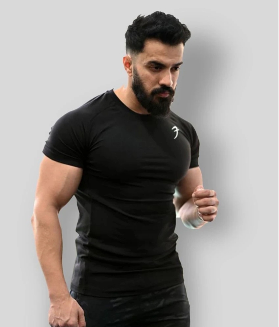 Fuaark - Black Polyester Regular Fit Mens Sports T-Shirt ( Pack of 1 ) - M