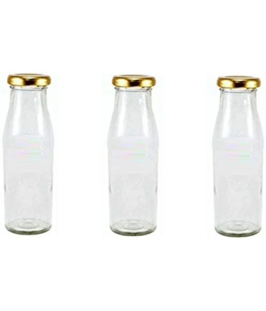 Somil Glass Water And Milk Bottle, Pack Of 4 Transparent Water Bottle 300 mL ( Set of 4 ) - Transparent