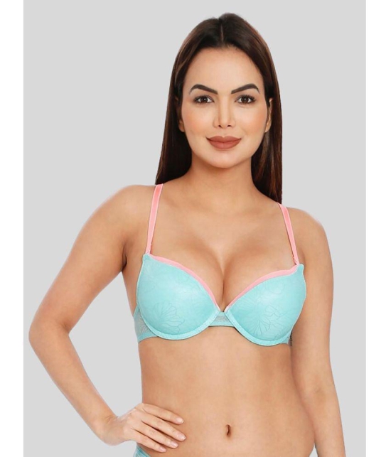 ILRASO - Blue Elastane Lightly Padded Women's Push Up Bra ( Pack of 1 ) - None